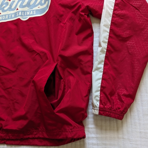 Holloway Pullover Windbreaker Jacket Mens Medium Red Vikings North Salinas Y2K - Picture 5 of 8